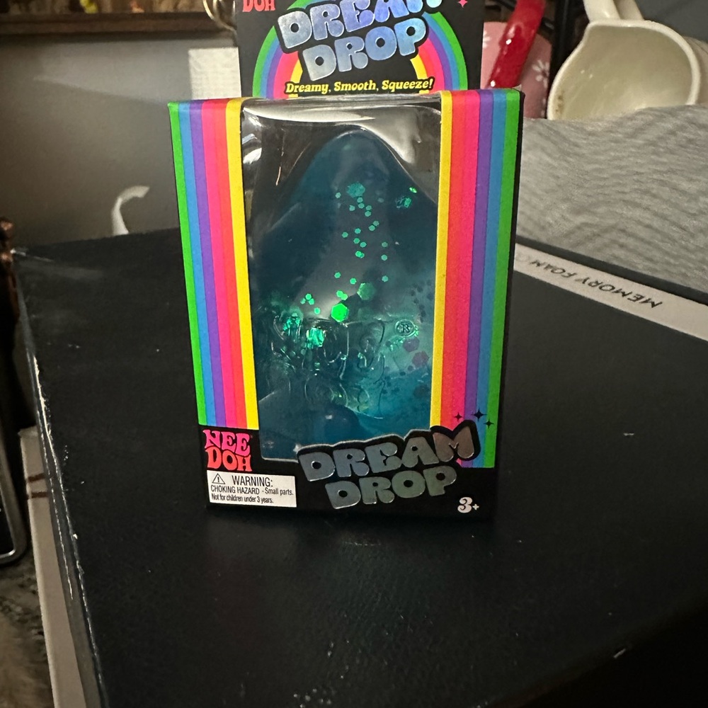 NeeDoh Dream Drop Teal Glitter Sensory Squeeze Toy